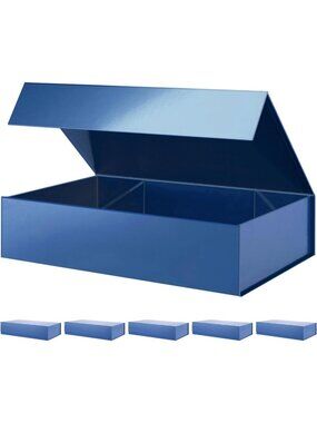 Extra Large Blue Gift Boxes - 6 Pack, 17.5x11.3x4.3in, Magnetic Closure, Perfect